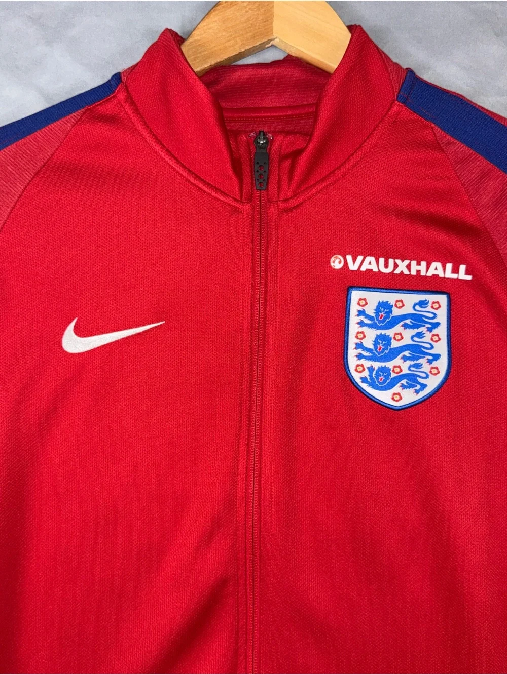 England National Team Jacket Mens Large Red Soccer Nike Vauxhall Dri-FIT